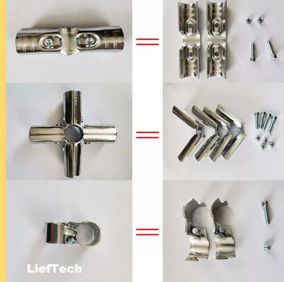 ISO9001 Fittings per tubi cromati giunto 2 supporto per il montaggio dei tubi