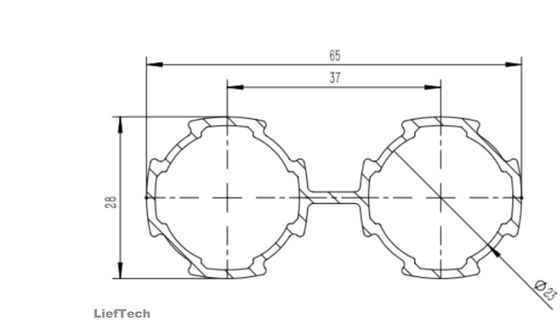 6063-T5 Lega di alluminio tubo magro doppio collegamento facile montaggio
